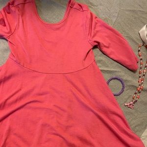 Old navy 4t jersey pink dress  w/necklace